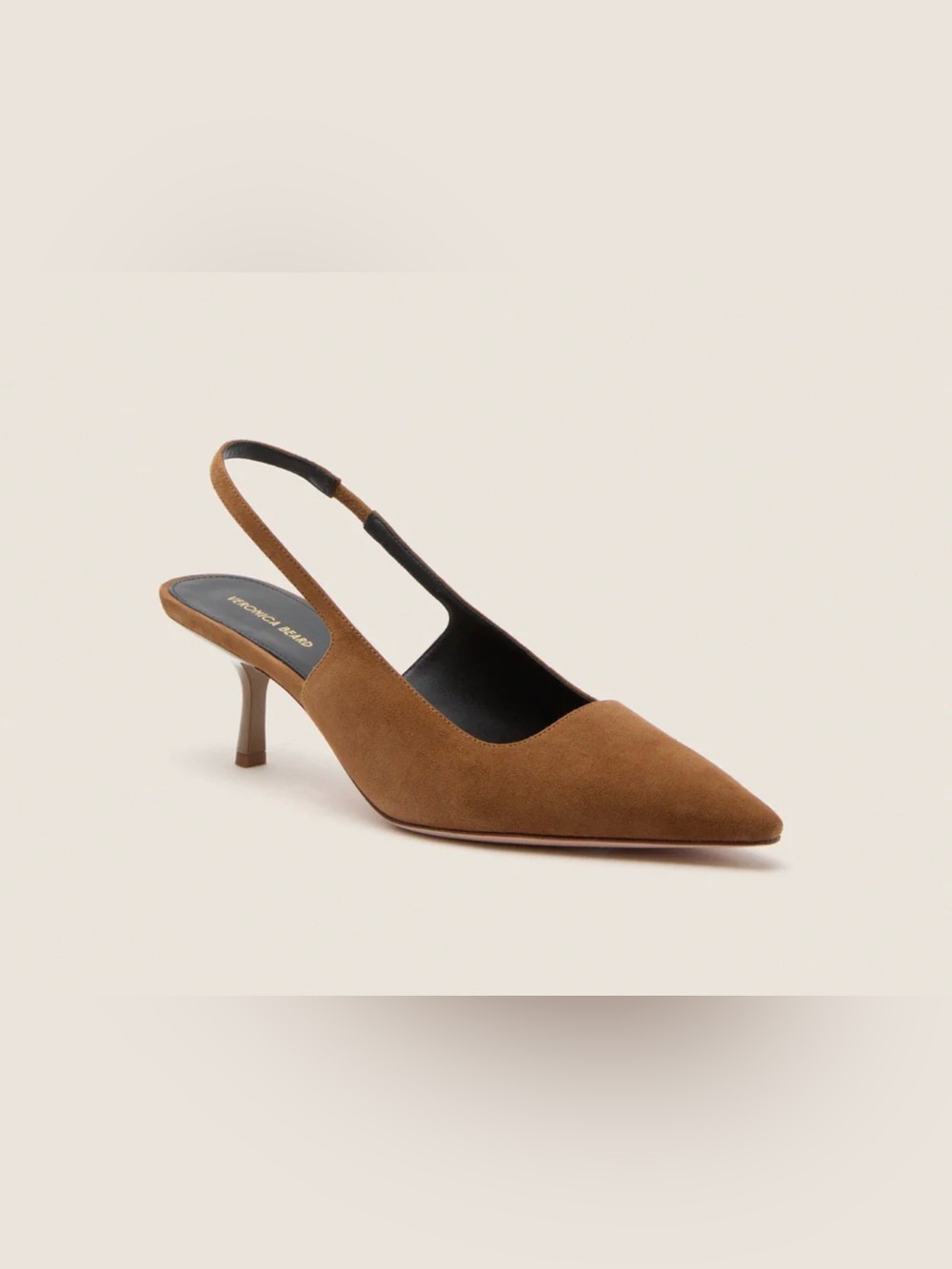 Veronica Beard Tan Suede Slingback Kitten Heels - Picture 2 of 5